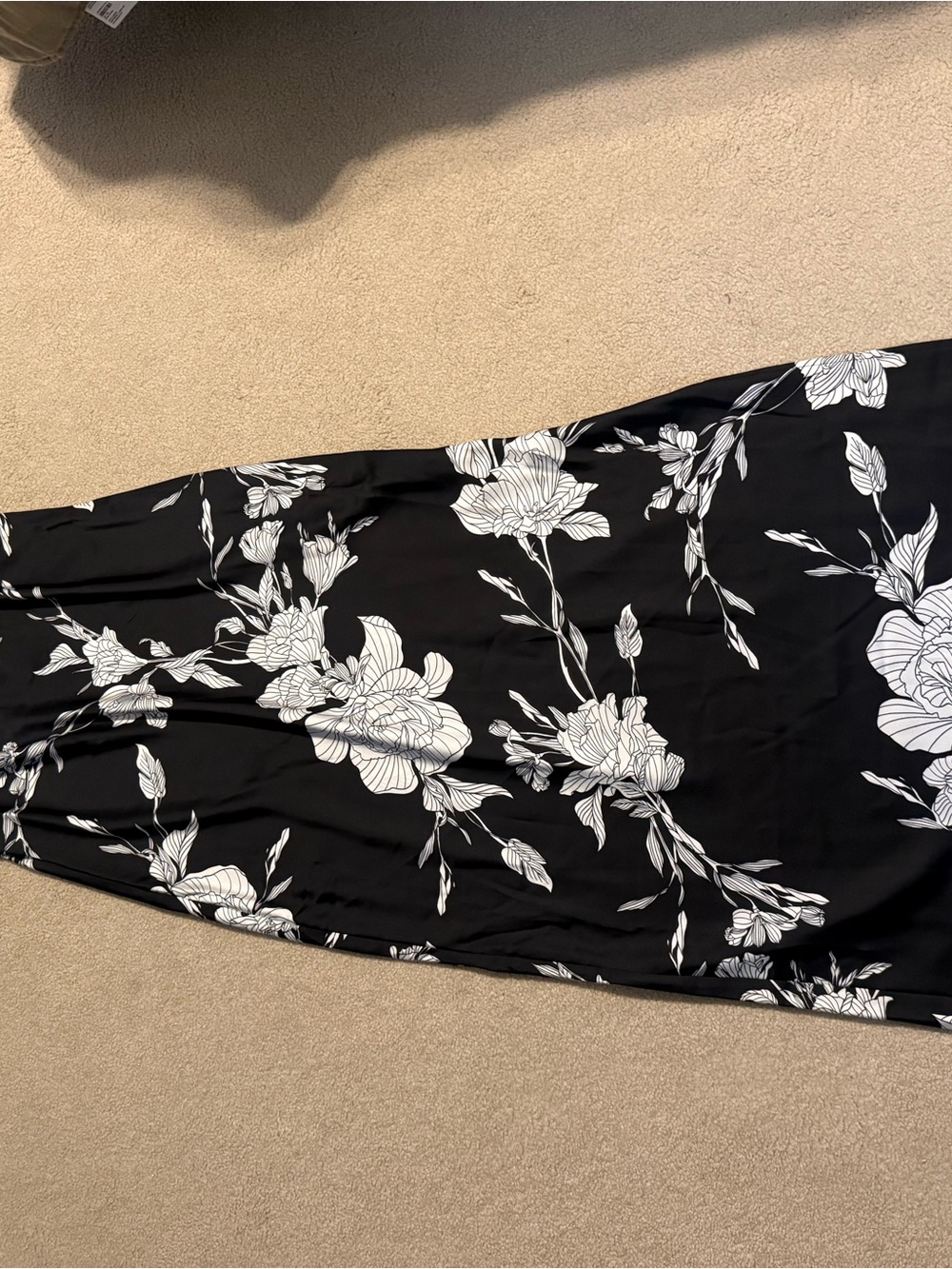 A New Day black with white floral silk like dress